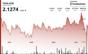 Цена TON остановилась ниже сопротивления, поскольку продавцы блокируют прорыв